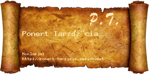 Ponert Tarzícia névjegykártya